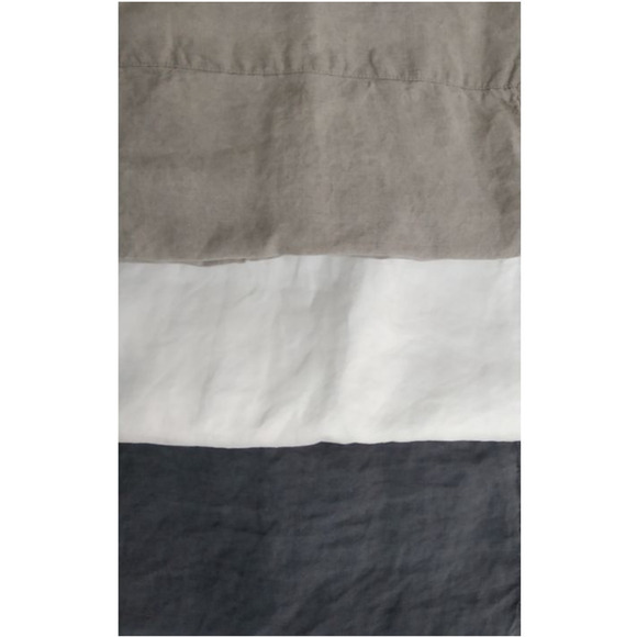 The Threadery 3 Piece Queen Duvet Cover Set Pure Belgian Linen Grey Quiet Shade - Picture 9 of 15